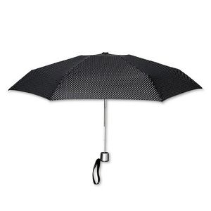 ShedRain Manual Compact Umbrella - Black Polka Dot